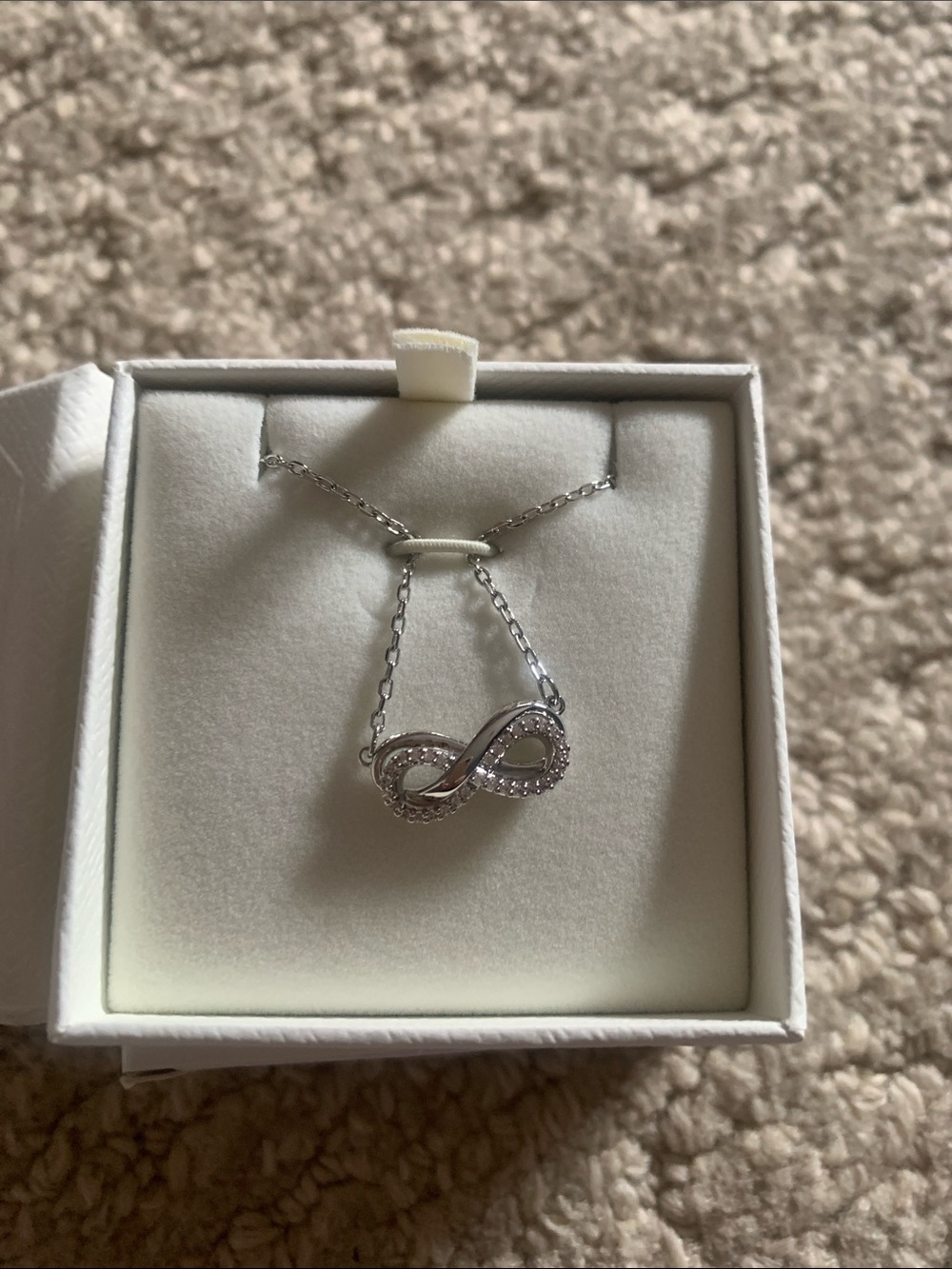NWT Swarovski Silver Infinity Necklace